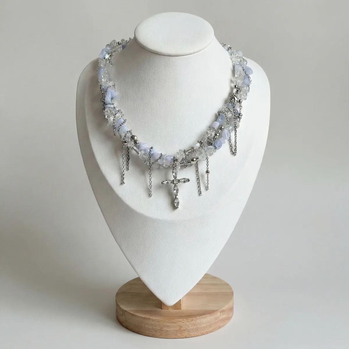 Колье "Голубой агат"